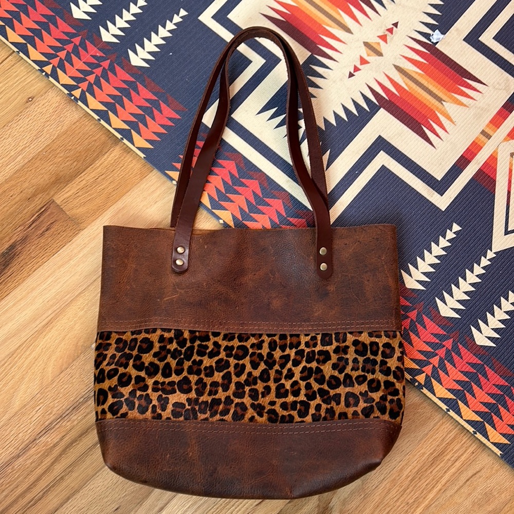 Hawks and Doves leather tote